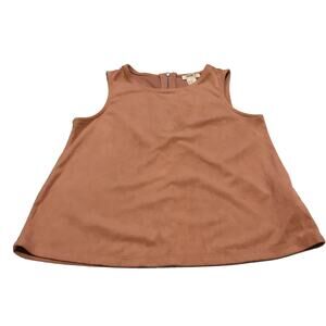 Forever 21 A-Line Tank Blush Pink Suede Pullover Zipper Boho Girls Size 9-10